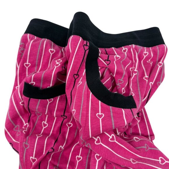 Cacique Pajama Set 3/4 Sleeve Top Matching Pants Sz 22/24 Striped Heart Pattern - Picture 10 of 14